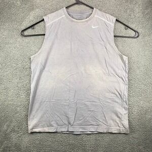 Nike Dri-FIT XXL Gray Sleeveless Training Tank Top Mens Activewear Gym Shirt
